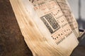 church choir books on a wooden lectern