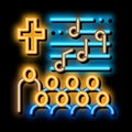 church choir neon glow icon illustration