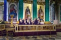 Church choir in Saint Isaac`s Cathedral or Isaakievskiy Sobor in Saint Petersburg. Russia Royalty Free Stock Photo