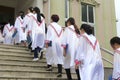 Church choirs enter the church in line