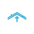 church christian line art logo design,Christian symbols.