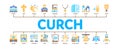 Church Christianity Minimal Infographic Banner Vector