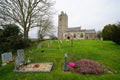 Church and churchyard in English village