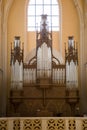 Church, classical instruments, european instruments, church interior, pipe organ Royalty Free Stock Photo