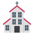 Church Color Vector icon which can be easily modified or edit
