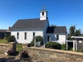 A simple white rural church on an island in MA Royalty Free Stock Photo