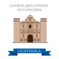 Church and Convent of Capuchins in Guatemala vecto