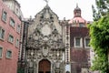 The Church and Convent of San Francisco,  located at the western end of Madero Street in the historic center of Mexico City, near Royalty Free Stock Photo