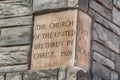 Church Cornerstone Date Stone Tulsa Oklahoma The Church Studio Brethren Royalty Free Stock Photo