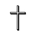 Church cross icon, Christianity religion symbol.