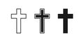 Church cross set icon, christian logo element illustration, religious sign, vector