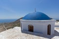 Church in Cyclades Islands, Santorini, Thira, Pirgou Kallistis, Venetian Castle Royalty Free Stock Photo