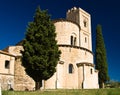 Church and cypresses Royalty Free Stock Photo