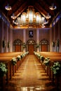 Church decorated for a wedding