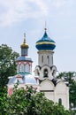 The Church of the Descent of the Holy Spirit. Assumption fount he chapel. Holy Trinity St. Sergius Lavra Royalty Free Stock Photo