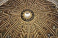 Church dome in St. Peter\'s Basilica Royalty Free Stock Photo