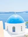 Church dome with Nea Kameni in the background.