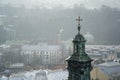 Church dome tower in Lviv, the European city of Culture