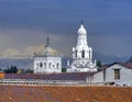 Church domes in downtown Quito