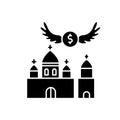 Church donation black glyph icon Royalty Free Stock Photo