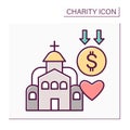 Church donation color icon