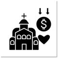 Church donation glyph icon