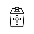 Church donation line color icon. Isolated vector element.