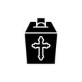 Church donation line color icon. Isolated vector element.