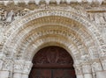 Church door and carved lintel Royalty Free Stock Photo