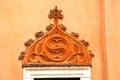 church door in italy lombardy column the closed bric