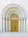 Church door way and thai art church door texture Royalty Free Stock Photo