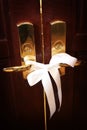 Church doors before a wedding ceremony Royalty Free Stock Photo