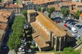 The Church of Eglise Saint-Gimer and surrounding part of the old town of Carcassonne taken from the city wall.