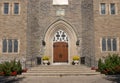 Church Entrance and Flowers