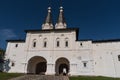 Church of the Epiphany and entrance gate to  Ferapontov Belozersky monastery. World Heritage. Vologda Region. Russia Royalty Free Stock Photo