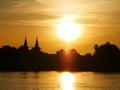 Church evening waterfront river side Mekong River Royalty Free Stock Photo