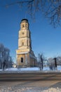 Fire Tower, former belfry of the Church of the Exaltation of the Holy Cross, in Rostov Great town, Russia