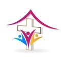 Church family people vector icon
