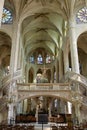 rich decoration, the oldest organ case, amazement at the splendour in the church of Saint-Etienne-du-Mont in Paris, France Royalty Free Stock Photo