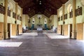 Church in Somosomo, Taveuni,, Fiji. Interior without benches only raffia carpets.