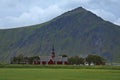 Church in Flakstad on Lofoten in Nordland county, Norway