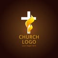 Church flame cross logo