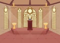 Church flat color vector illustration