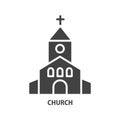 Church flat glyph icon. Simple religion symbol. Vector illustration