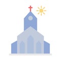 Church flat inside vector icon which can easily modify or edit