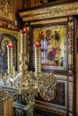 Church floor candlestick near the iconostasis