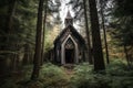 Church forest abandoned. Generate Ai