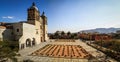 Panorama of the Church of Santo Domingo de GuzmÃÂ¡n from the Cultural Centre of Oaxaca, Oaxaca, Mexico Royalty Free Stock Photo