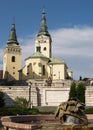 Church and fountain in Zilina