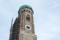 The church Frauenkirche in Munich under construction Royalty Free Stock Photo